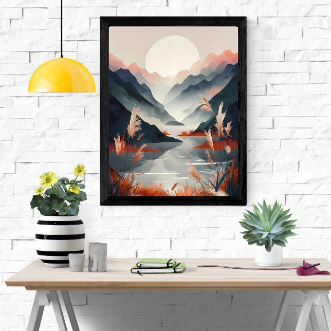 Serene Mountain Lake Sunset Poster (Von Creator hochgeladen)