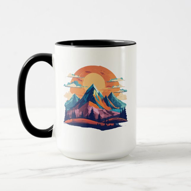 Serene Mountain Scene Combo Tasse - 15 oz (Links)