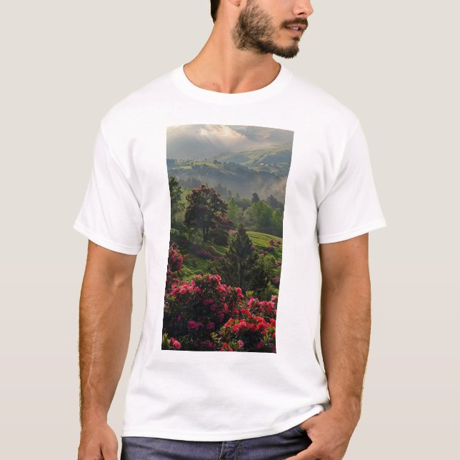Serene Mountain Spring Nature Scene T - Shirt (Vorderseite)