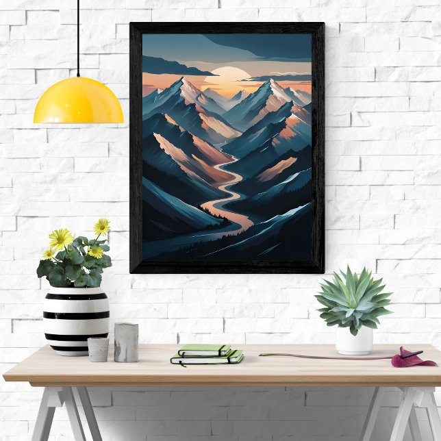 Serene Mountain Sunset Poster (Von Creator hochgeladen)