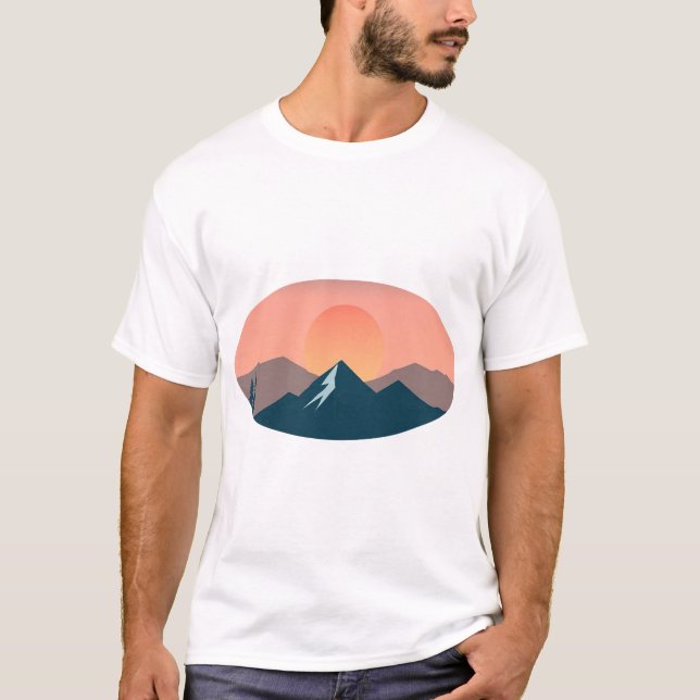 Serene Mountain Sunset T-Shirt (Vorderseite)