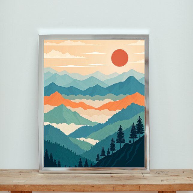 Serene Mountain Vista Sunset Poster (Von Creator hochgeladen)