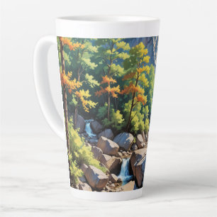 Serene Mountain Waterfall Landschaft Milchtasse
