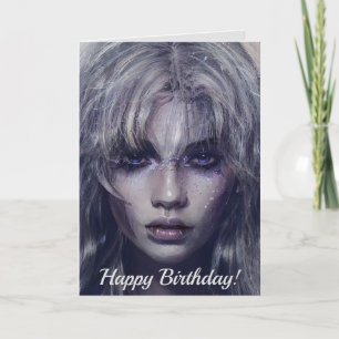 Serene Mystical Dark Fantasy Female Portrait Karte