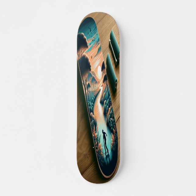 Serene Natural Landscape Skateboard (Vorne)