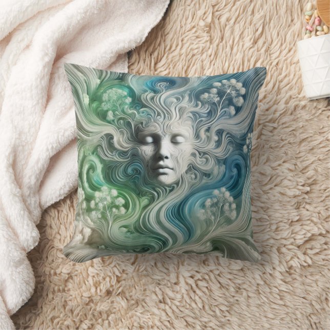 Serene Nature Flow - traumhaftes abstraktes Design Kissen (Decke)