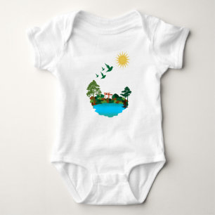Serene Nature Inspiriert Baby Bodysuit . Baby Strampler