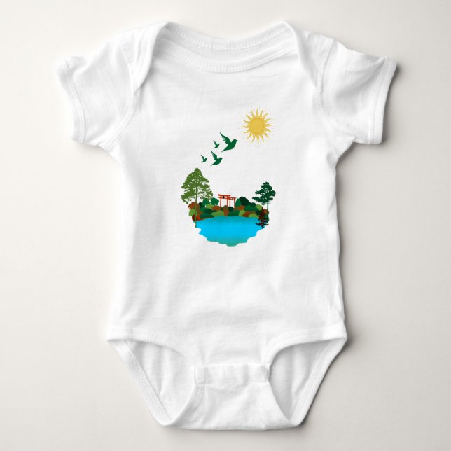 Serene Nature Inspiriert Baby Bodysuit . Baby Strampler (Vorderseite)