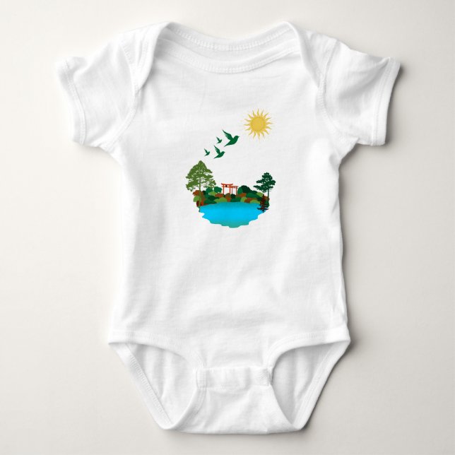 Serene Nature Inspiriert Baby Bodysuit . Strampler (Vorderseite)