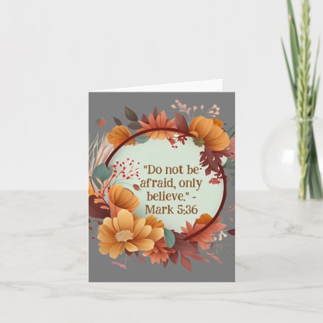 Serene Nature Strawflower Wreath Religious Blank Karte (Vorderseite)