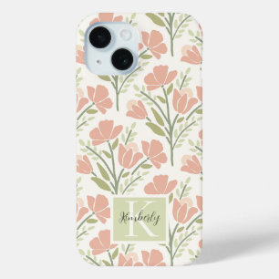 Serene Neutral Florals Mit Monogramm Case-Mate iPhone Hülle