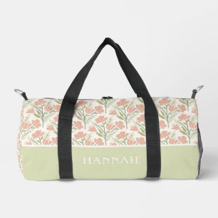 Serene Neutral Florals Mit Monogramm Duffle Bag