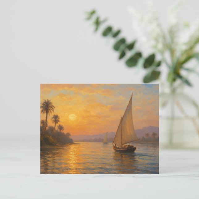 Serene Nile Journey Golden Egypten Postcard Postkarte (Stehend Vorderseite)
