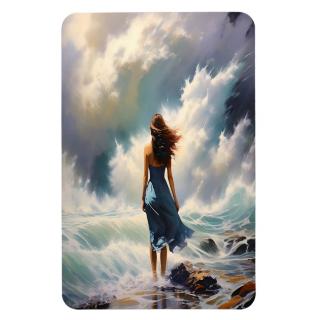 Serene Ocean Escape - Küstenart Magnet (Vertikal)