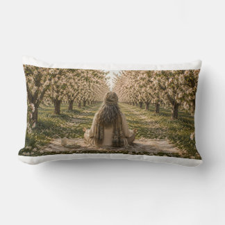 Serene Orchard Pillow | Romantic Blossoming Trees Lendenkissen