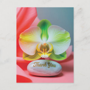 Serene Orchid Blüte mit "Danke" Text Feiertagspostkarte