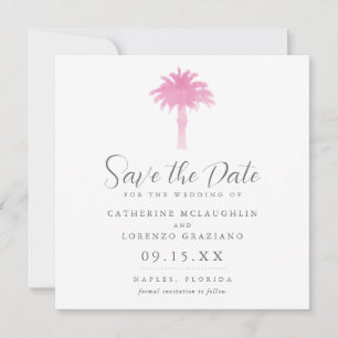 Serene Palm Tree Watercolor   SAVE THE DATE