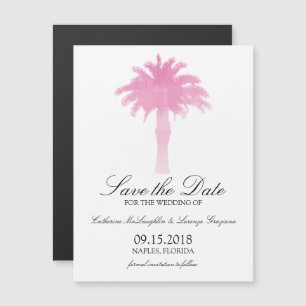 Serene Palm Tree Watercolor SAVE THE DATE Magneteinladung