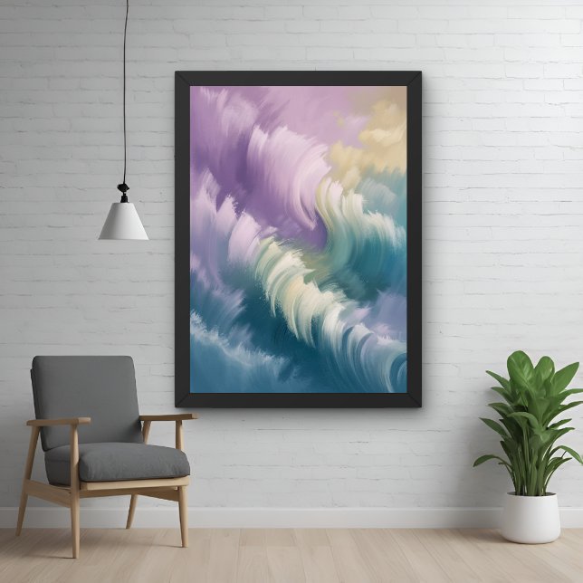Serene Pastel Abstrakt Wave Dreamy Wall Art Poster (Von Creator hochgeladen)