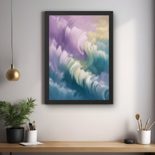 Serene Pastel Abstrakt Wave Dreamy Wall Art Poster