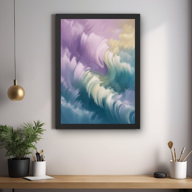 Serene Pastel Abstrakt Wave Dreamy Wall Art Poster (Von Creator hochgeladen)