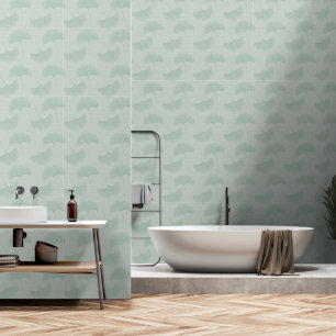 Serene Pastel Green & Mint Textured Gingko Blätter Tapete