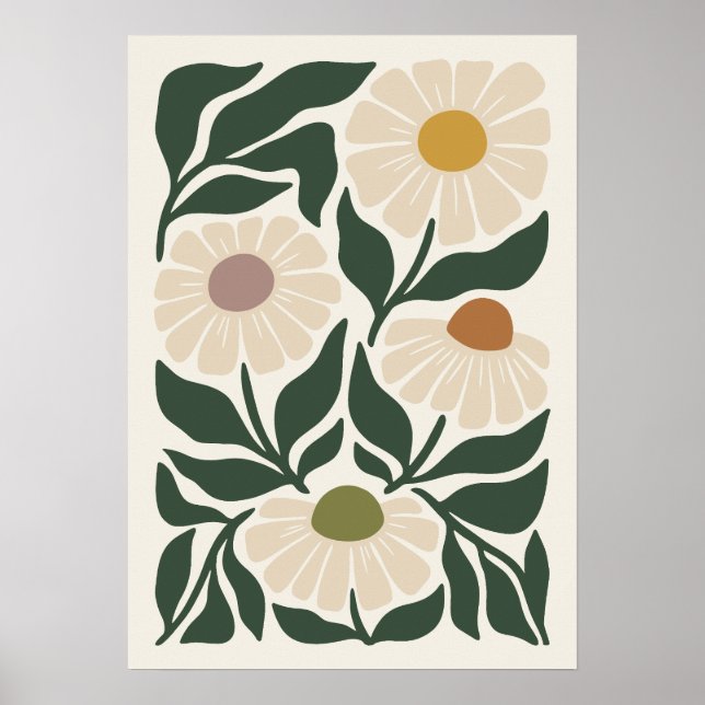 Serene Petals Mittelalterliche Kamille Poster (Vorne)