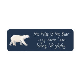 Serene Polar Bear in Midnight Blue