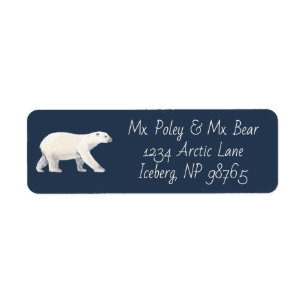 Serene Polar Bear in Midnight Blue