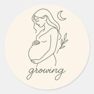 Serene Pregnancy Line Art Minimalistisch Sticker
