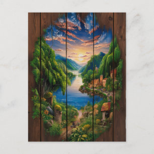 Serene Reflections: Ein Seenportrait Postkarte