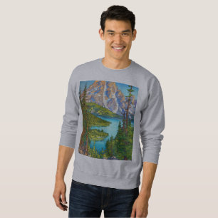 "Serene Reflections: Nature & Lake Painting T-Shir Sweatshirt