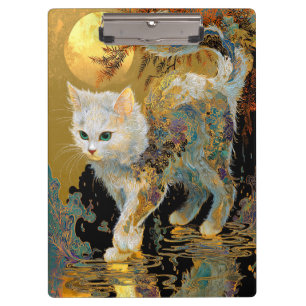 Serene Rinpa Cat Japanischer Gold Zen Klemmbrett