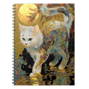 Serene Rinpa Cat Japanischer Gold Zen Notizblock