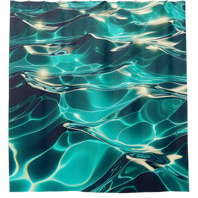 "Serene Ripples and Reflections" Duschvorhang (Vorderseite)