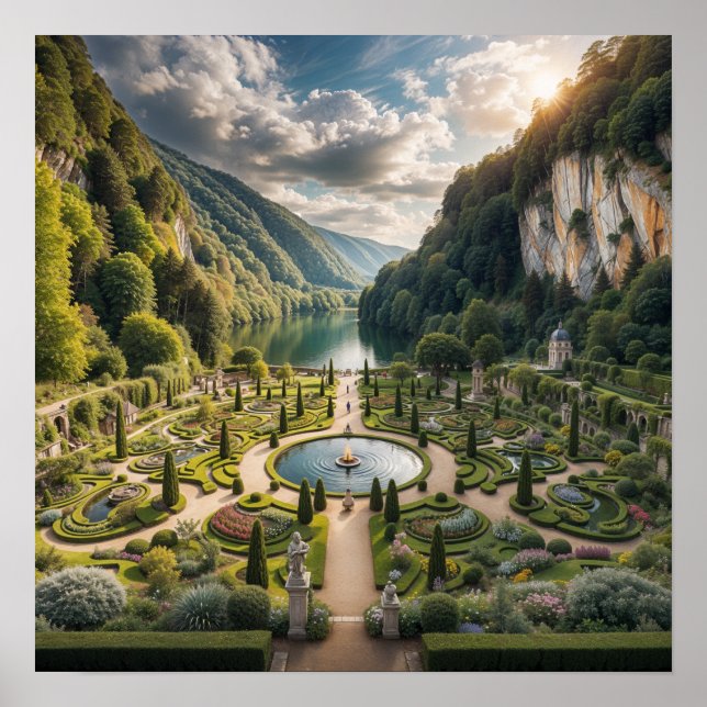Serene River Garden - Majestät und Elegant der Nat Poster (Vorne)