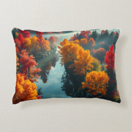 Serene River Shore Reflection Nature Art Dekokissen