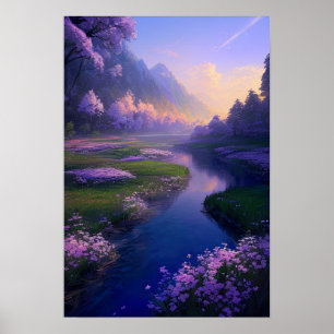 Serene River's Vibrant Serenade Poster