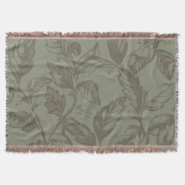 Serene Sage Green | Fettformatige Botanische Anwei Decke (Vorderseite)