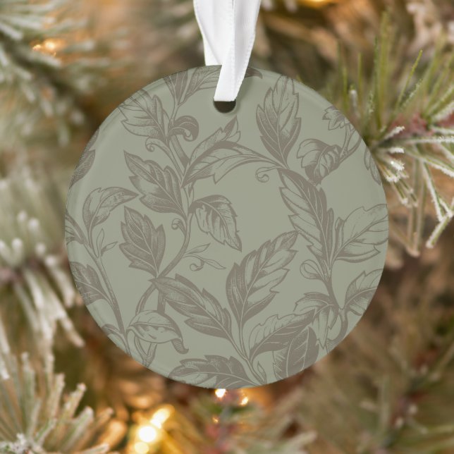 Serene Sage Green | Fettformatige Botanische Anwei Ornament (Baum)