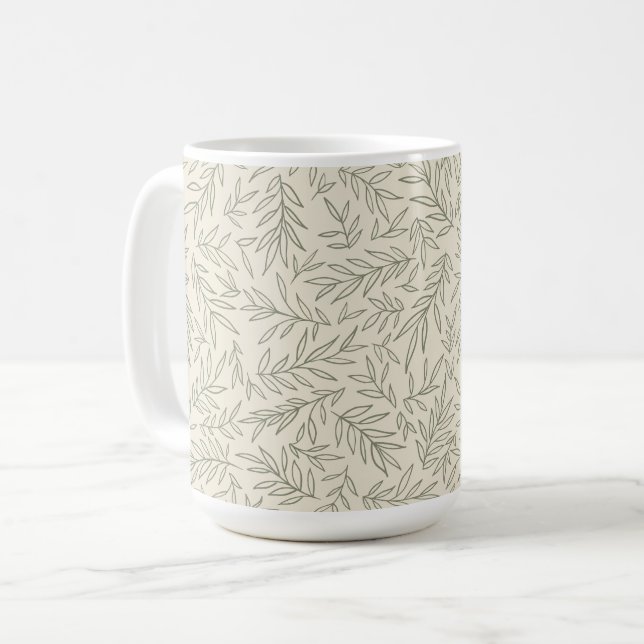 Serene Sage Green | Gentle Leaf Whisp Kaffeetasse (Vorderseite Links)