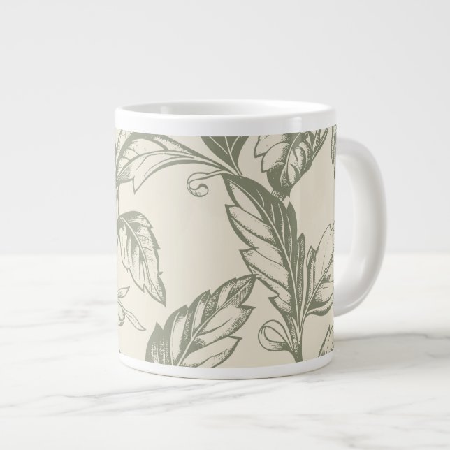 Serene Sage Green | Rustikaler Weinbaugarten Kerns Jumbo-Tasse (Vorderseite Rechts)