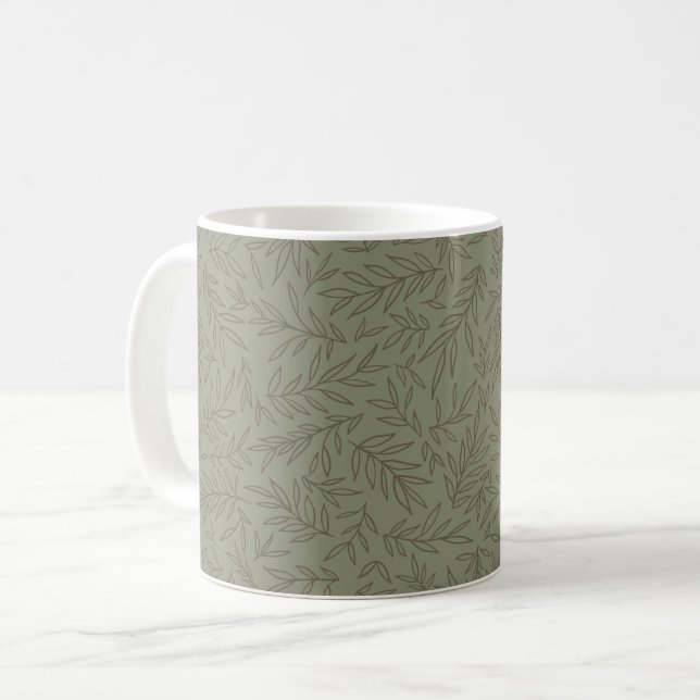 Serene Sage Green | Tiefwald Calm Tone-on-Tone Kaffeetasse (Vorderseite Links)