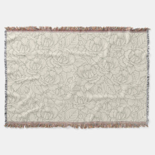Serene Sage Green Vintage Blossom Rose Decke