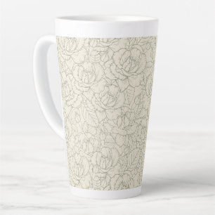 Serene Sage Green Vintage Blossom Rose Milchtasse