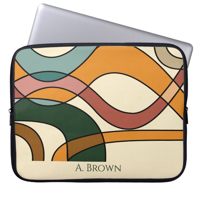 Serene Savanna Gentle Abstract Earthy Monogram Laptopschutzhülle (Vorderseite)