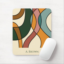Serene Savanna Gentle Abstract Earthy Monogram  Mousepad