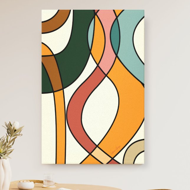 Serene Savanna Gentle Abstract Mid-Century Canvas  Leinwanddruck (Serene Savanna Gentle Abstract Mid-Century Canvas Print)