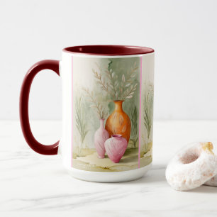 Serene Schiffe Orange & Pink Art Tasse