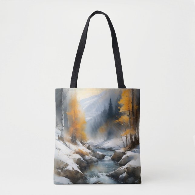Serene schneebedeckte Flusslandschaft (Vorderseite)
